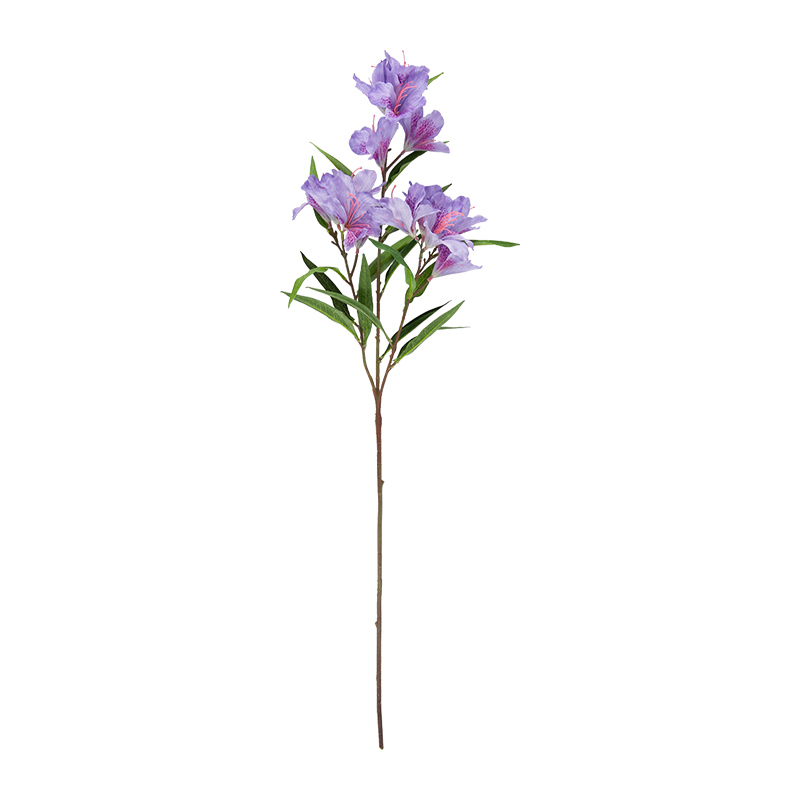 Flor de azalea artificial de 3 tallos y 15 cabezas