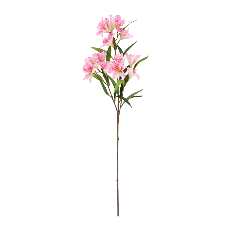 Flor de azalea artificial de 3 tallos y 15 cabezas