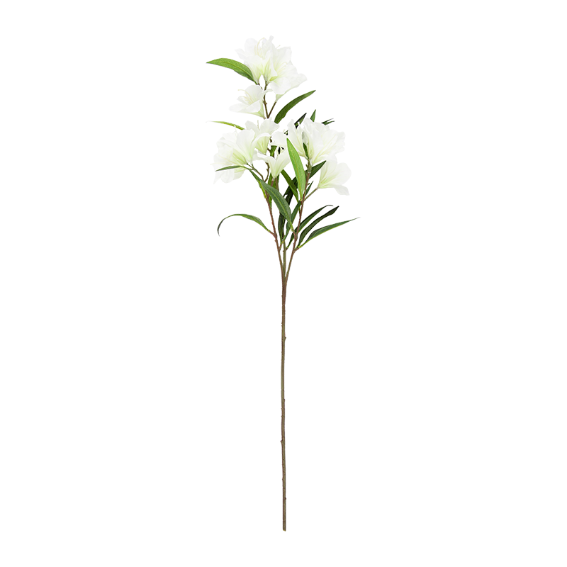Flor de azalea artificial de 3 tallos y 15 cabezas