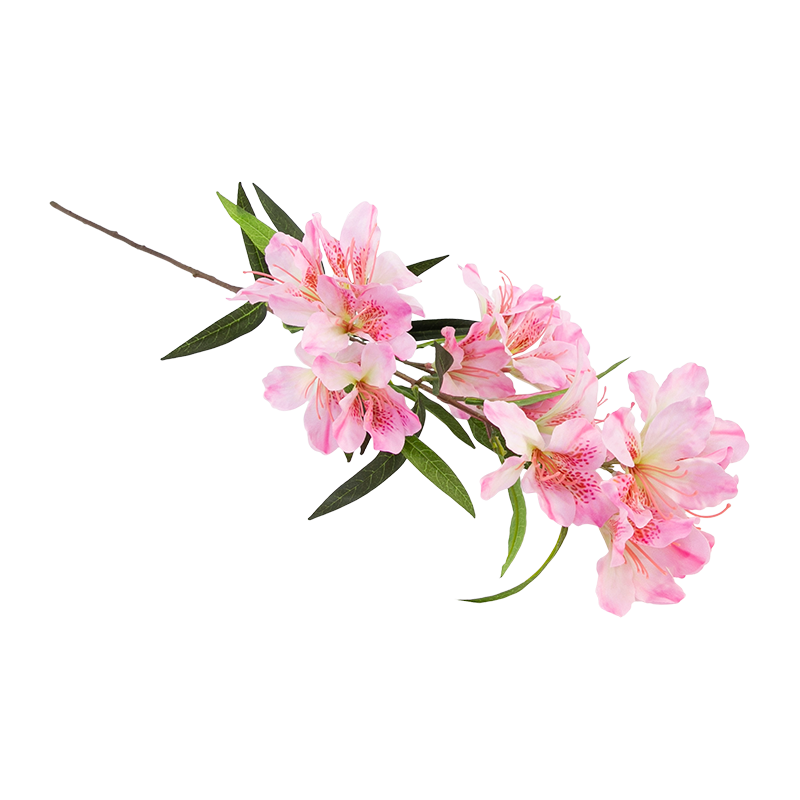 Flor de azalea artificial de 3 tallos y 15 cabezas