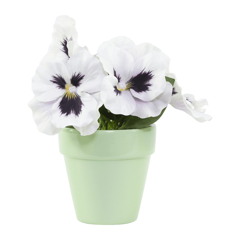 Flor Artificial con Maceta Cerámica Flor de Pansy en Maceta Cerámica 16cm