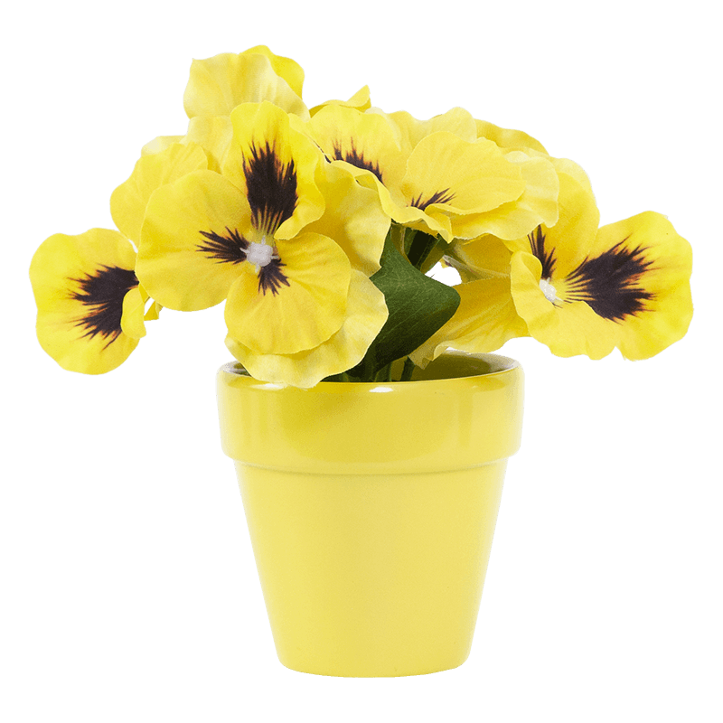 Flor Artificial con Maceta Cerámica Flor de Pansy en Maceta Cerámica 16cm