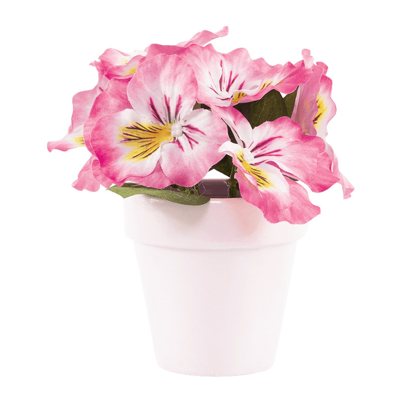 Flor Artificial con Maceta Cerámica Flor de Pansy en Maceta Cerámica 16cm