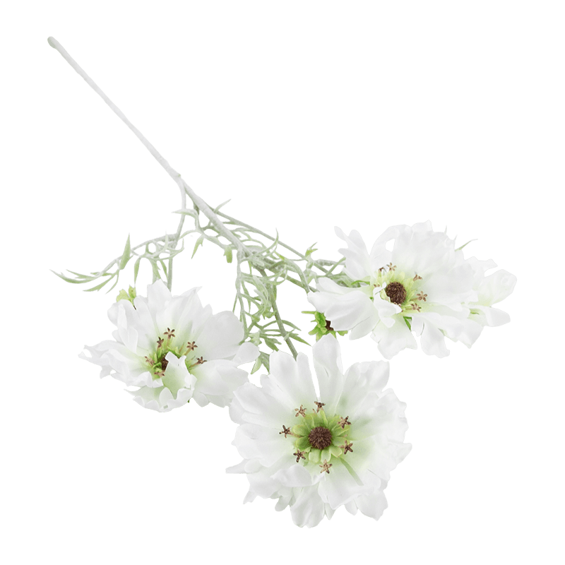 Scabiosa artificial de 4 floraciones de un solo tallo