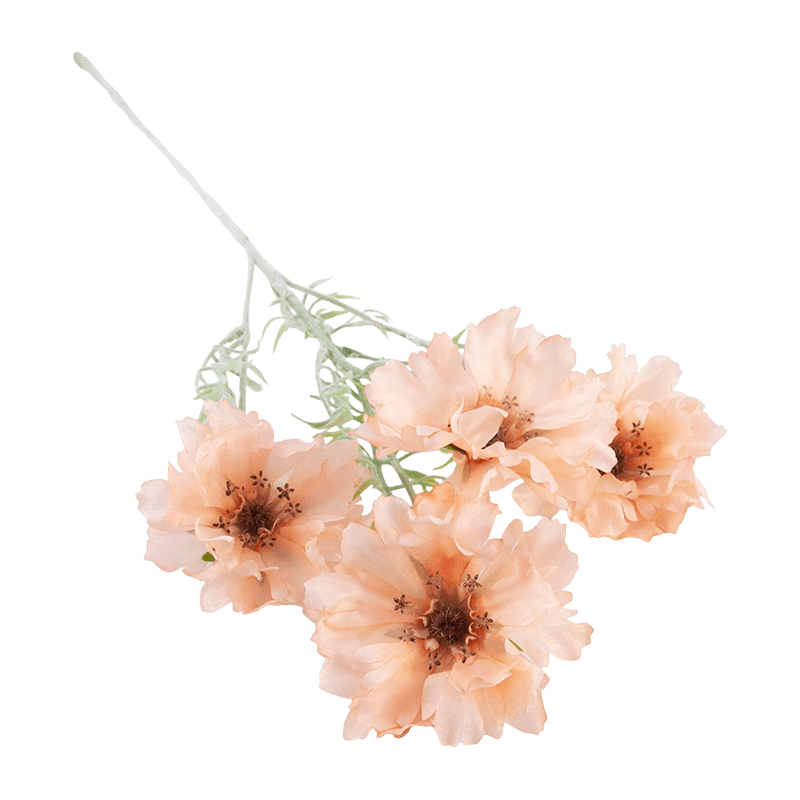 Scabiosa artificial de 4 floraciones de un solo tallo