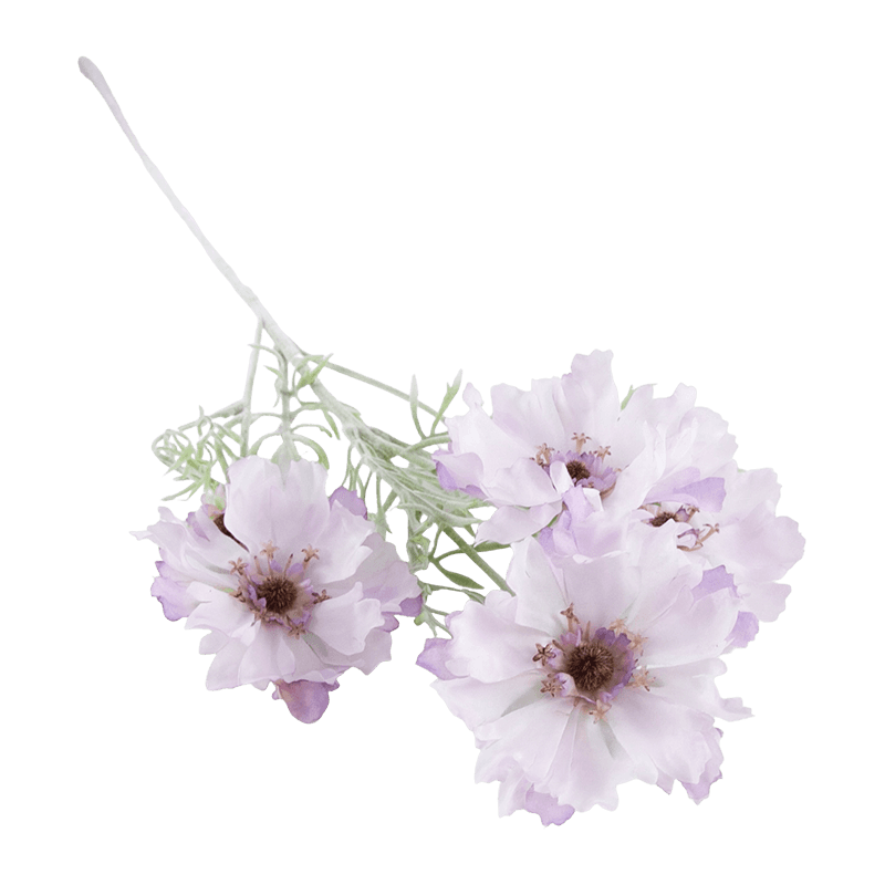 Scabiosa artificial de 4 floraciones de un solo tallo