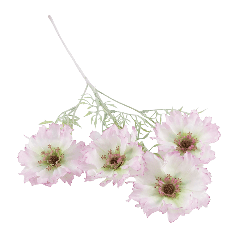 Scabiosa artificial de 4 floraciones de un solo tallo