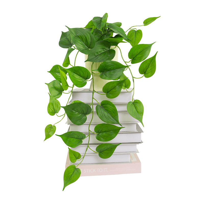 Planta Verde Artificial 40 Hojas en Maceta Cerámica