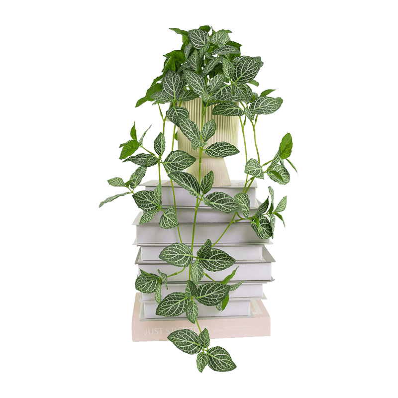Planta Verde Artificial 40 Hojas en Maceta Cerámica