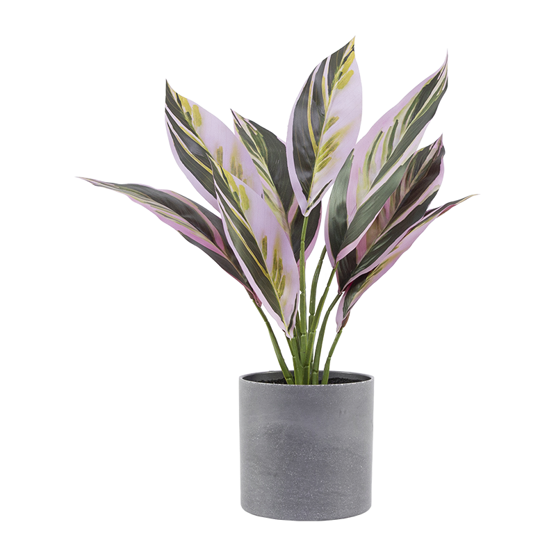 Planta de Alocasia Artificial 10 Hojas en Maceta de Plástico