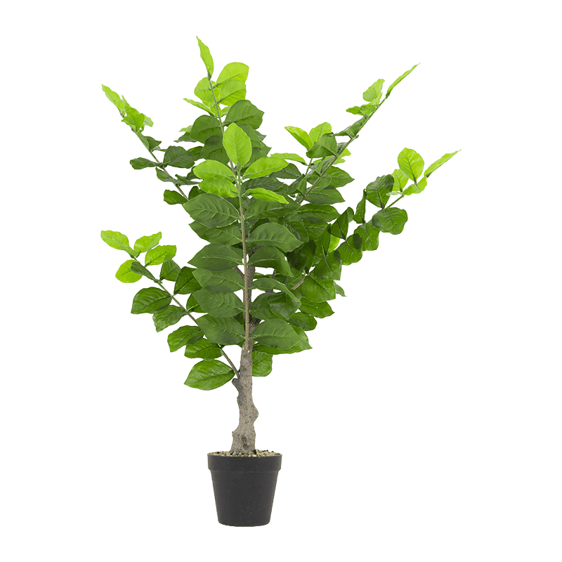 Árbol decorativo artificial en maceta de plástico