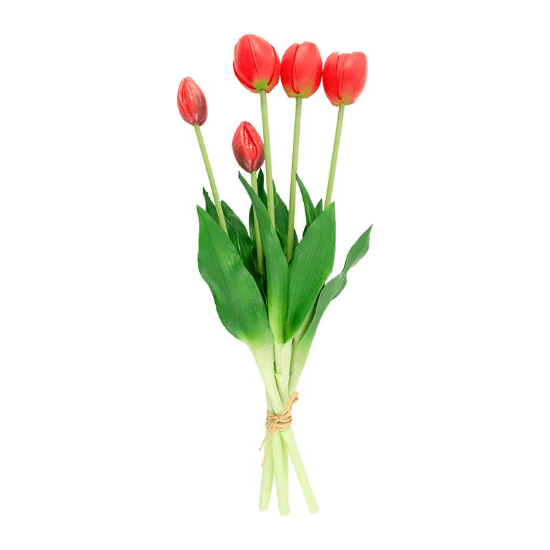 Ramo de Tulipán Artificial 3 Flores 2 Cogollos 15.8