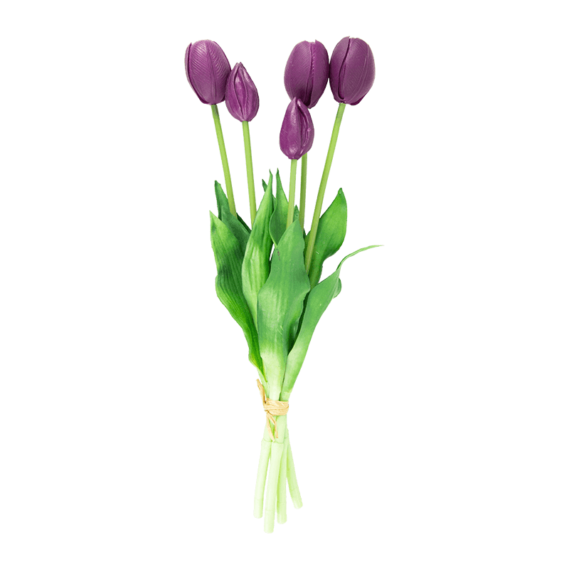 Ramo de Tulipán Artificial 3 Flores 2 Cogollos 15.8