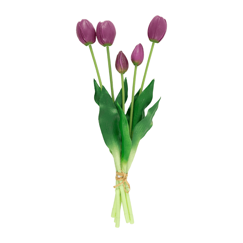 Ramo de Tulipán Artificial 3 Flores 2 Cogollos 15.8