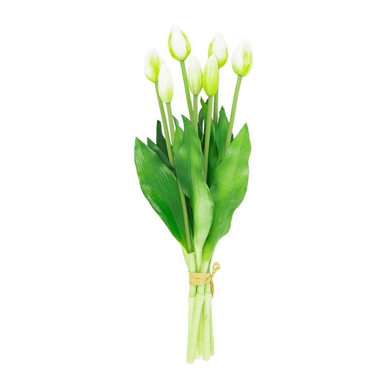 Spray artificial de tulipán 7 cogollos 11 hojas 15