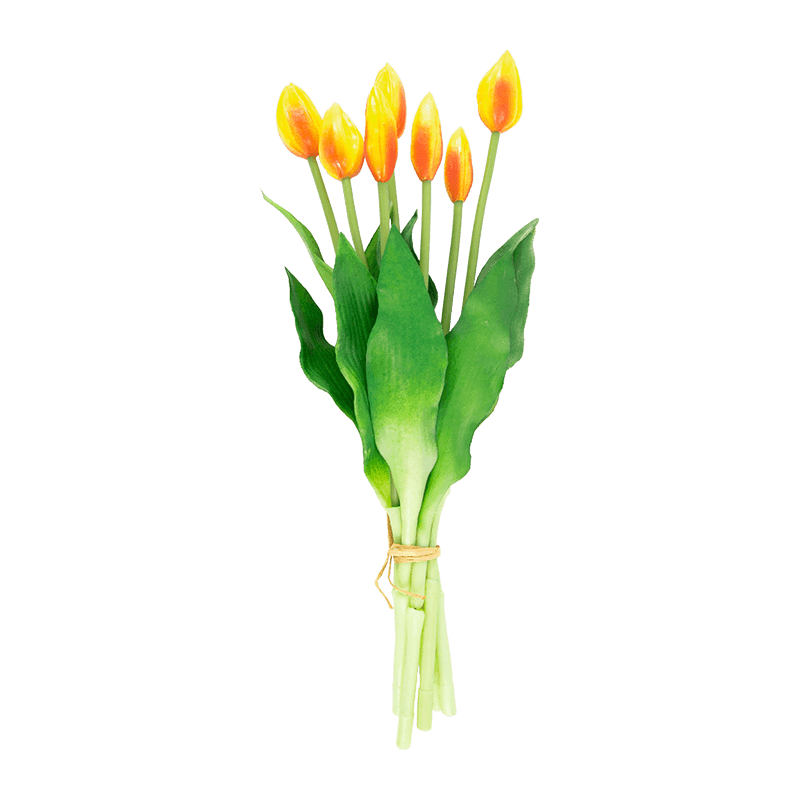 Spray artificial de tulipán 7 cogollos 11 hojas 15