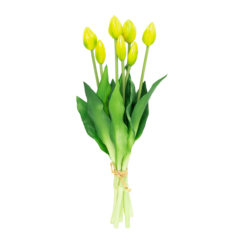 Spray artificial de tulipán 7 cogollos 11 hojas 15