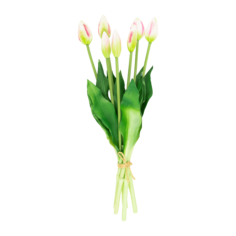 Spray artificial de tulipán 7 cogollos 11 hojas 15