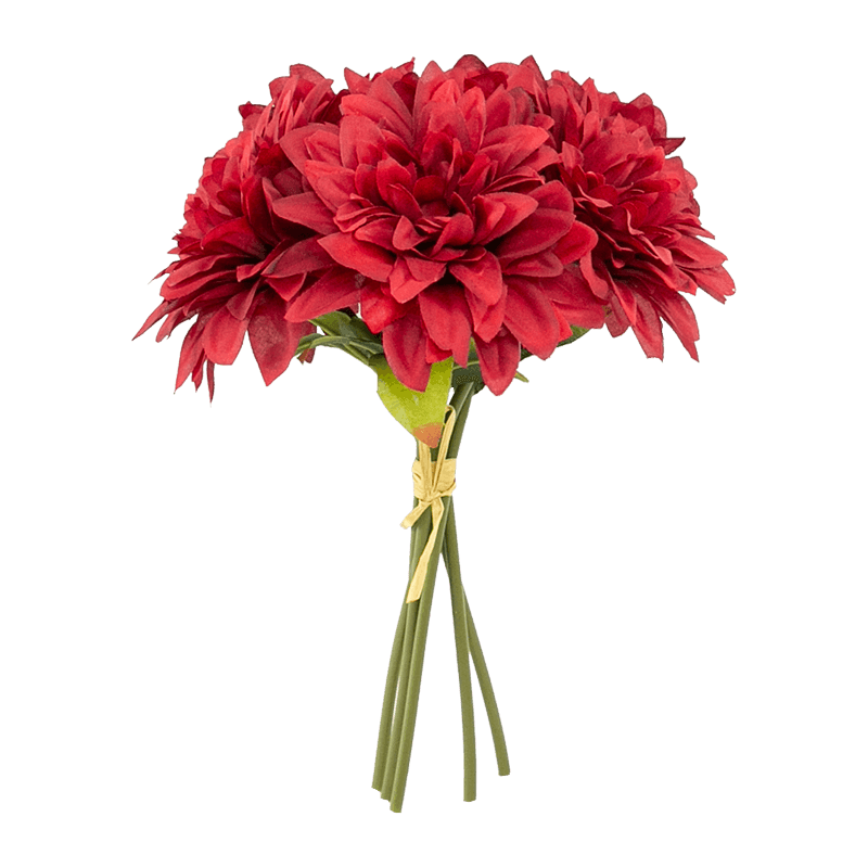Paquete de flores de seda de dalia atadas a mano de 3 tallos
