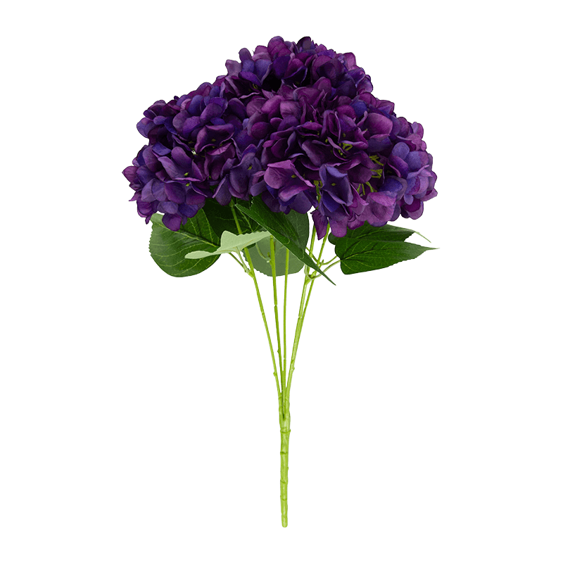 Flor decorativa de 18,9 pulgadas con forma de arbusto de hortensia artificial