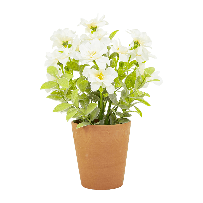 Arreglo floral artificial en maceta de arcilla de 10,2