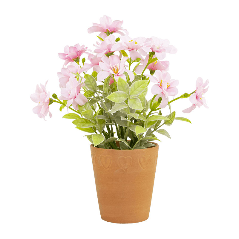 Arreglo floral artificial en maceta de arcilla de 10,2