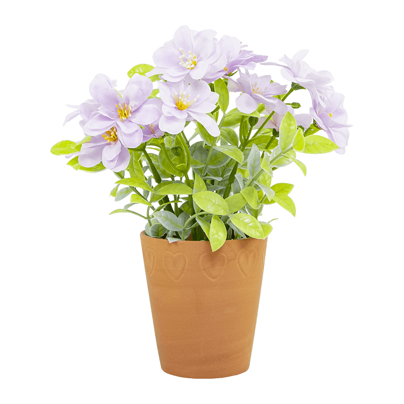 Arreglo floral artificial en maceta de arcilla de 10,2