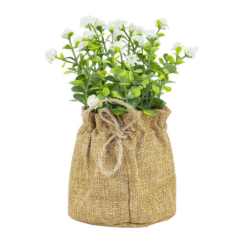 Planta artificial en maceta de yute de 16 cm