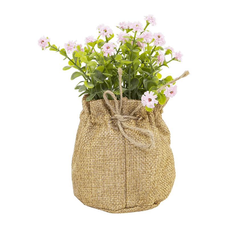 Planta artificial en maceta de yute de 16 cm
