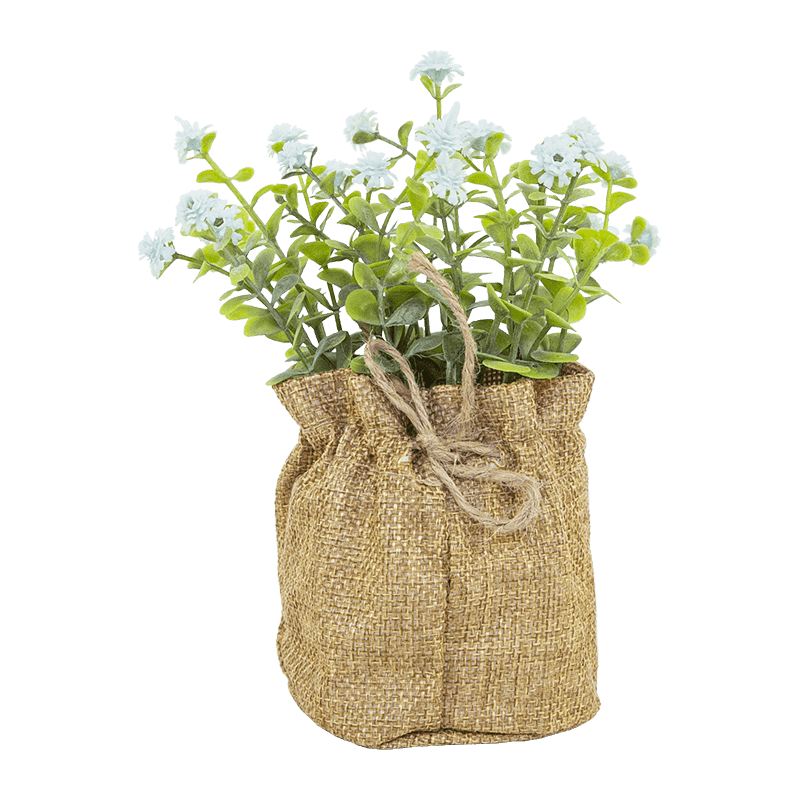 Planta artificial en maceta de yute de 16 cm