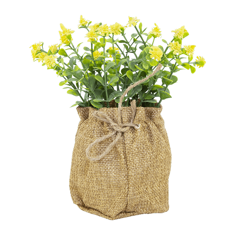 Planta artificial en maceta de yute de 16 cm
