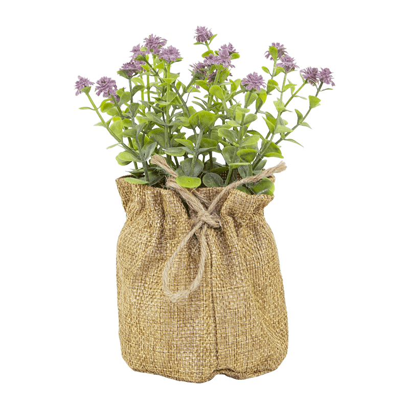 Planta artificial en maceta de yute de 16 cm