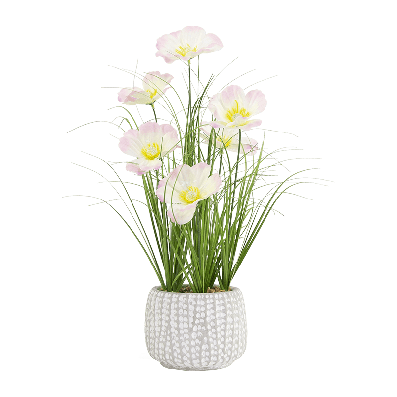 Margarita artificial en maceta de cemento de 38 cm