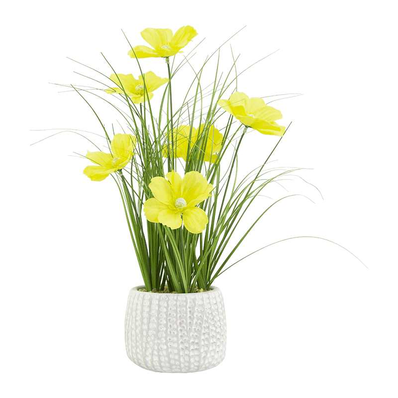 Margarita artificial en maceta de cemento de 38 cm