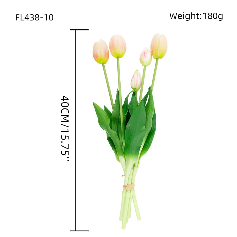 Ramo de Tulipán Artificial 3 Flores 2 Cogollos 15.8