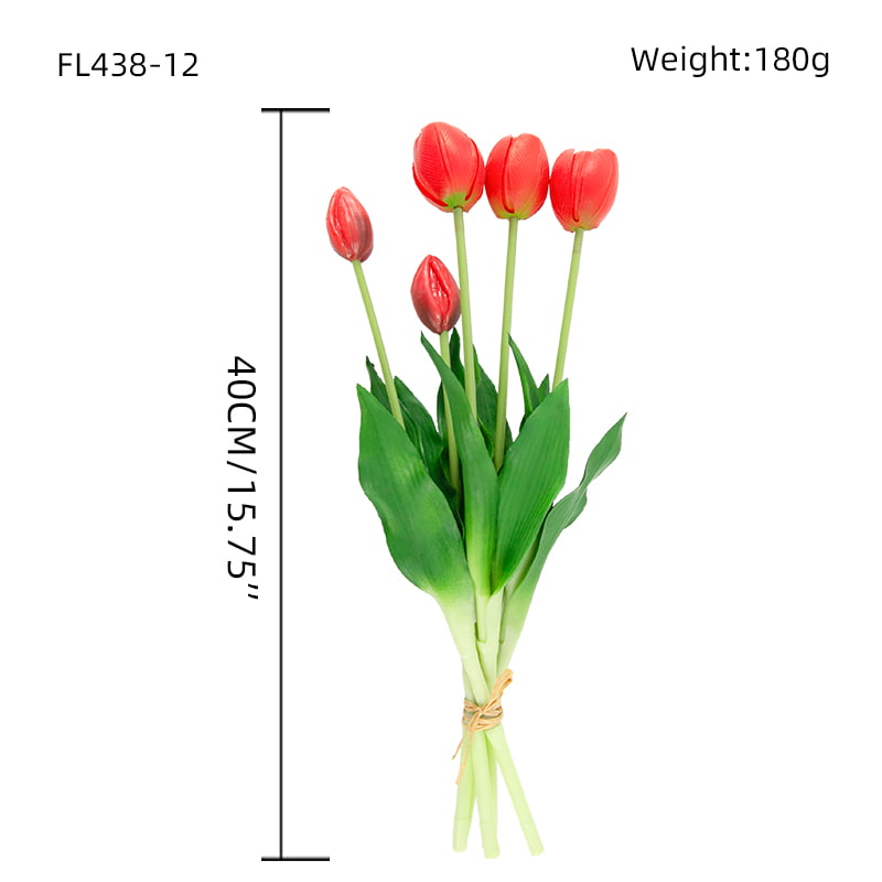 Ramo de Tulipán Artificial 3 Flores 2 Cogollos 15.8