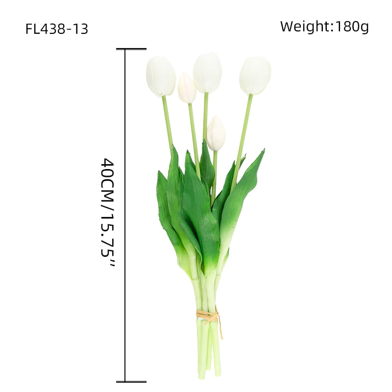 Ramo de Tulipán Artificial 3 Flores 2 Cogollos 15.8