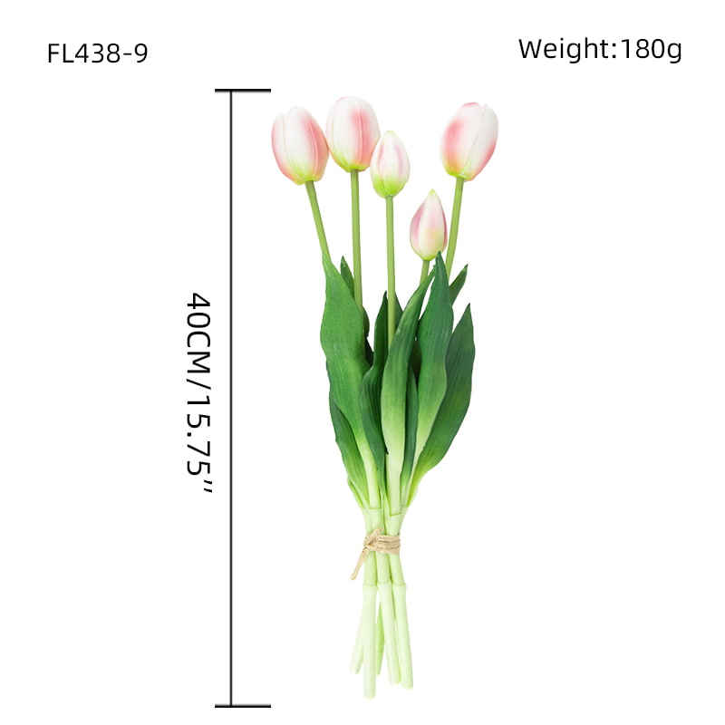 Ramo de Tulipán Artificial 3 Flores 2 Cogollos 15.8