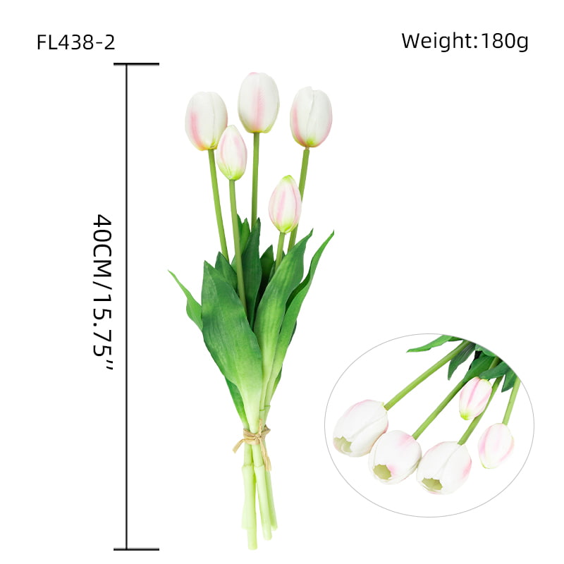 Ramo de Tulipán Artificial 3 Flores 2 Cogollos 15.8