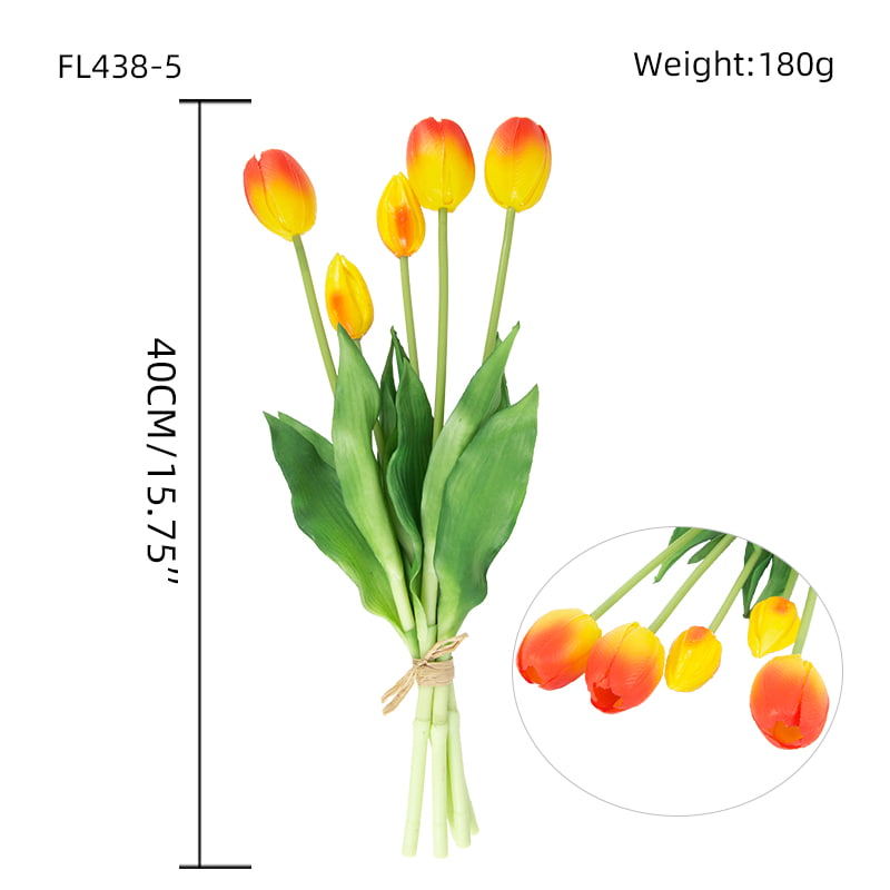 Ramo de Tulipán Artificial 3 Flores 2 Cogollos 15.8