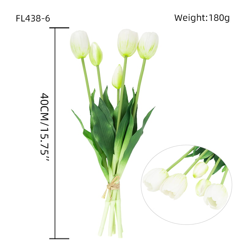 Ramo de Tulipán Artificial 3 Flores 2 Cogollos 15.8