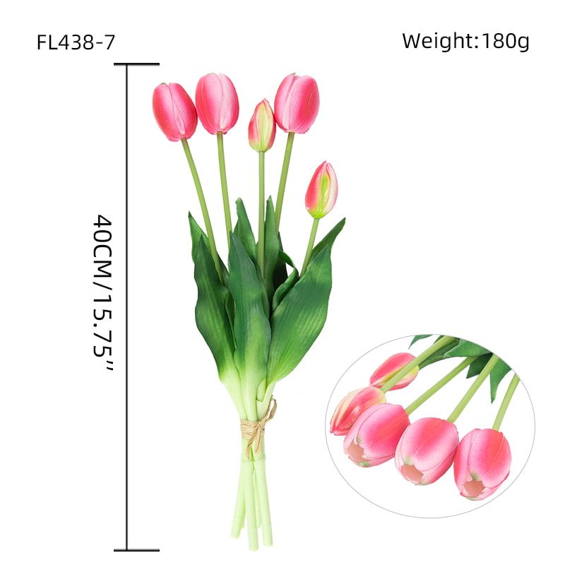Ramo de Tulipán Artificial 3 Flores 2 Cogollos 15.8