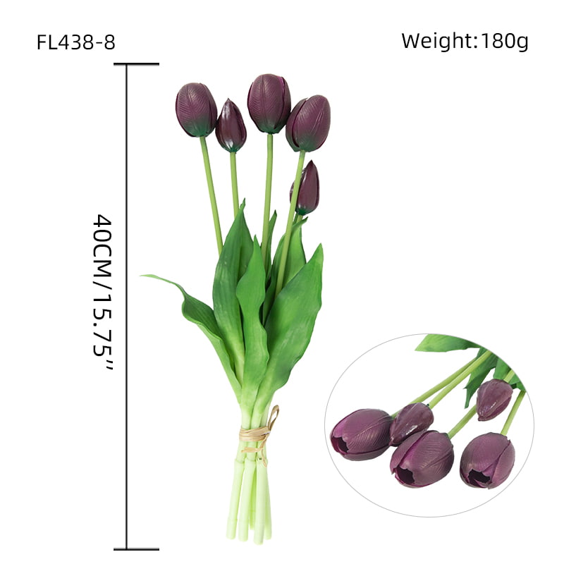 Ramo de Tulipán Artificial 3 Flores 2 Cogollos 15.8
