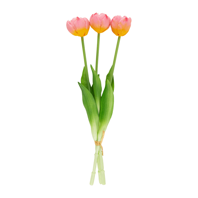 Spray artificial ondulado de tulipán para 3 flores, 15