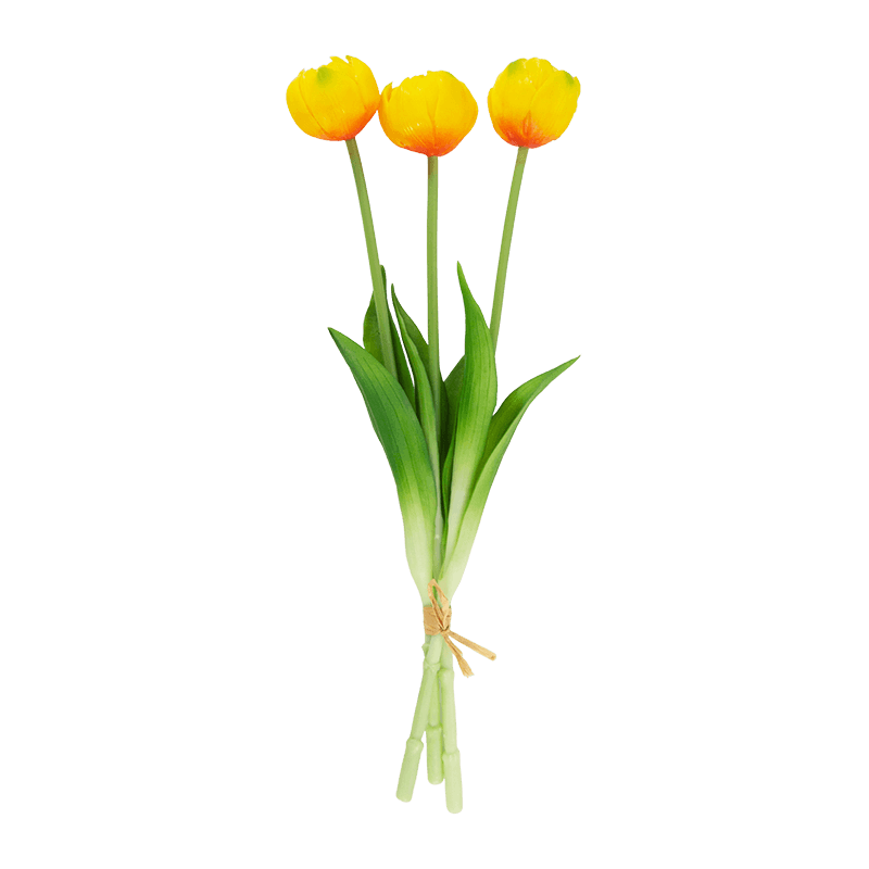 Spray artificial ondulado de tulipán para 3 flores, 15