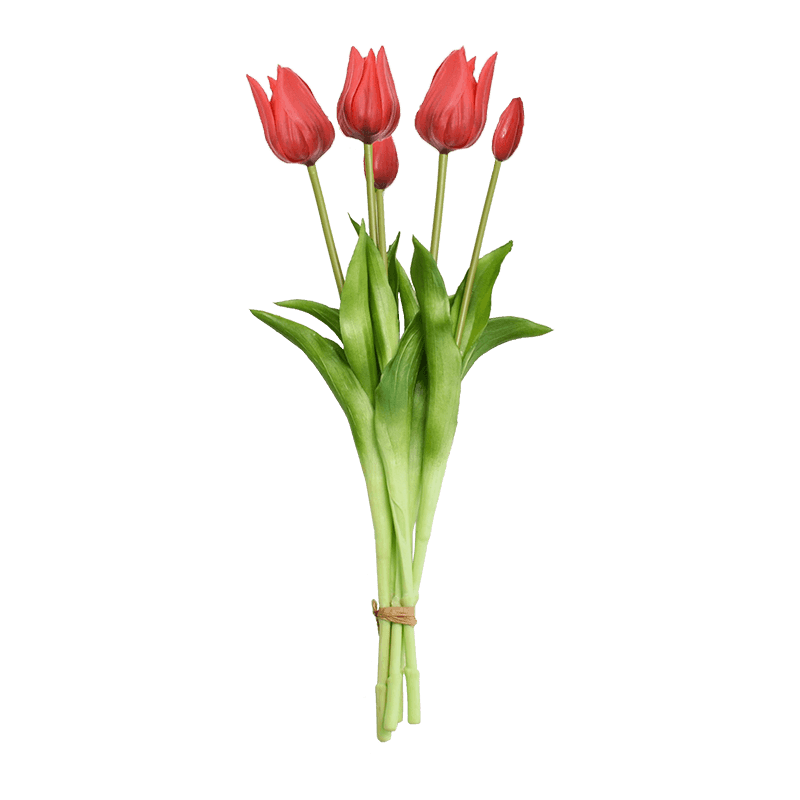 Spray artificial de tulipán 3 flores 2 cogollos 46cm