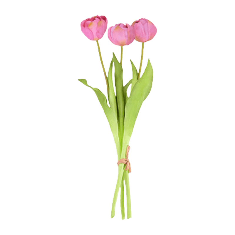 Spray artificial ondulado de tulipán para 3 flores, 15