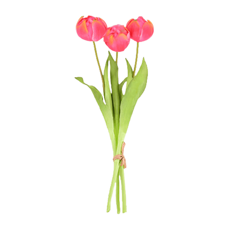 Spray artificial ondulado de tulipán para 3 flores, 15
