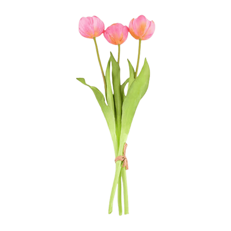 Spray artificial ondulado de tulipán para 3 flores, 15