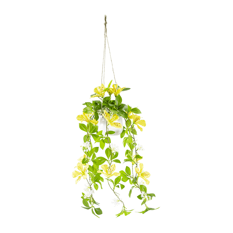 Planta colgante artificial decorativa maceta de PP